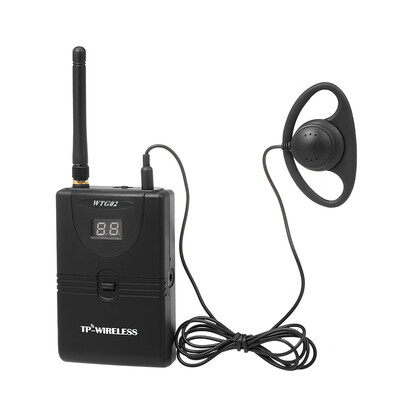 

TP-WIRELESS 24GHz Wireless Audio Tour Guide Acoustic Transmission System Headset Microphone 1 Transmitter 10 Receivers with Lanya