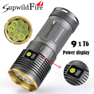 

Saidsome Supwildfire 25000LM 9 x XM- T6 LED Power & Mode Digital Display Flashlight flashlight lamp