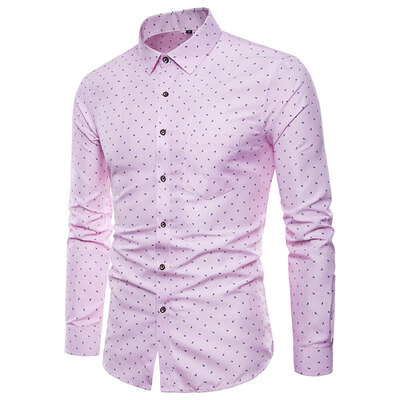 

Autumn Men\s Long Sleeve Shirt Solid Color Wild Shirt