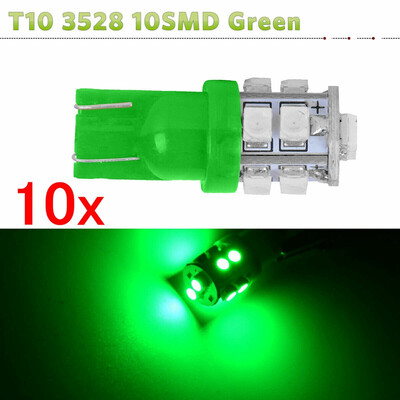

10x T10 3528 10-SMD Side LED Dome License Interior Light Bulb 194 2825