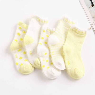 

5 Pairs Children Socks Summer Thin Section Cotton Mesh Breathable Baby Socks