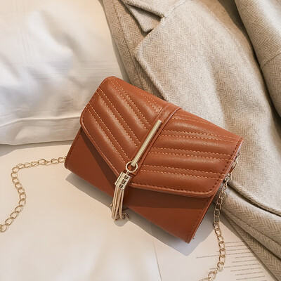 

Black fringed chain bag European&American fashion small square bag 2018 new autumn&winter womens bag shoulder bag diagonal bag female