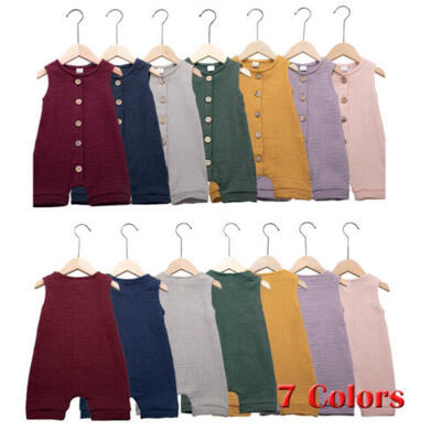

Summer Newborn Baby Girl Boy Linen Romper Outfits One Piece Jumpsuit Bodysuit UK