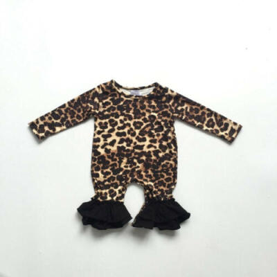 

Leopard Newborn Baby Girl Clothes Long Sleeve Romper Jumpsuit Bodysuit Outfits