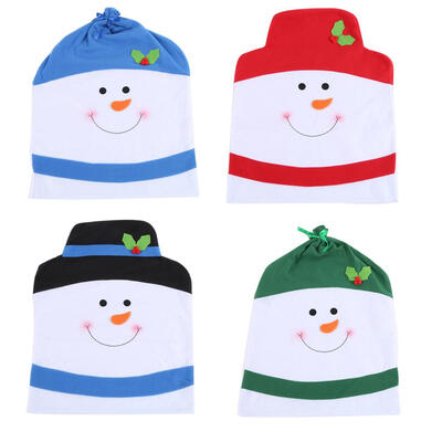 

4pcs Christmas Snowman Chair Cover Set Xmas Table Decoration Supplies