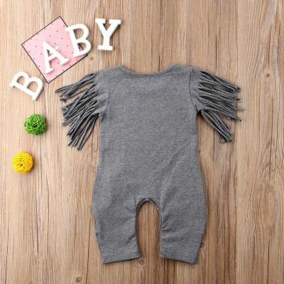 

Hot fashion Summer Newborn Infant Baby Girls Cotton Tassels Romper Jumpsuit Bodysuit Clothes Outfit