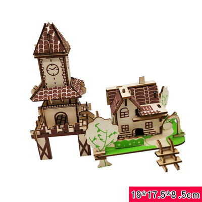 

Gotoamei 3D Wooden Puzzle DIY Building Model Dollhouse Style House Jigsaw Puzzle Kid Toys