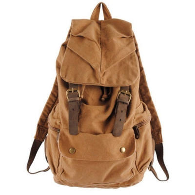 

Mens Womens Vintage Canvas Travel Backpack for School Camping Shoulder Bags