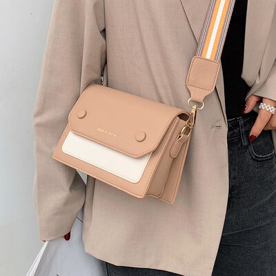 

On the new chic retro bag female 2019 new Korean version of the fashion hit color wild broadband shoulder slung small square bag