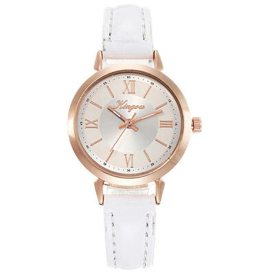 

Fashion Womens Watches Leather Strap Business Ladies Quartz Wristwatch Scale Rose Gold Disc Clock Relogio Feminino