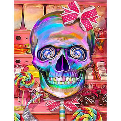 

5D DIY Full Drill Diamond Painting Colorful Skull Cross Stitch Embroidery