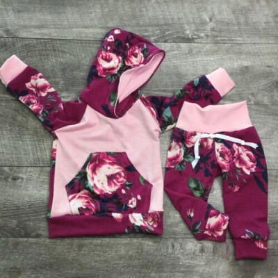 

US Stock Kids Baby Girl Boy Hoodie Tops Long Pants Leggings Clothes Outfit Set