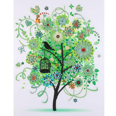 

5D DIY Special Shaped Diamond Painting Green Tree Cross Stitch Embroidery