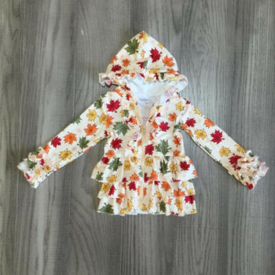 

Kids Baby Girl Autumn Winter Coat Cotton Outerwear Ruffle Hooded Zipper Clothes