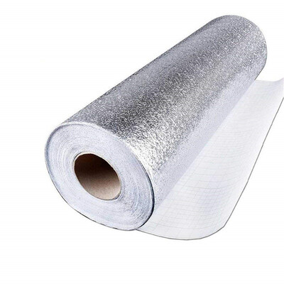 

Toponeto Premium Aluminum Foil Wall Paper Self-Adhesive Backsplash Heat Kitchen Wallpaper