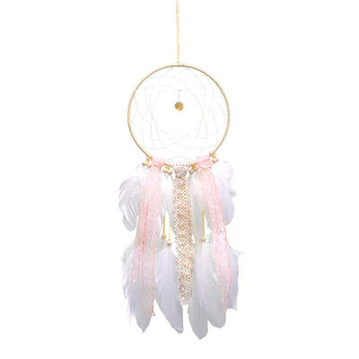 

Lace Bead Feather Dream Catcher Net Handmade Dreamcatcher Car Hanging Decor