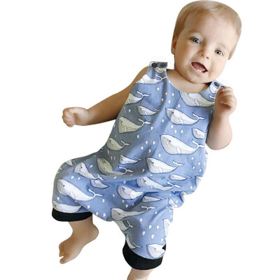 

Newborn Kids Baby Boys Clothes Sleeveless Printing Romper Jumpsuit Pajamas