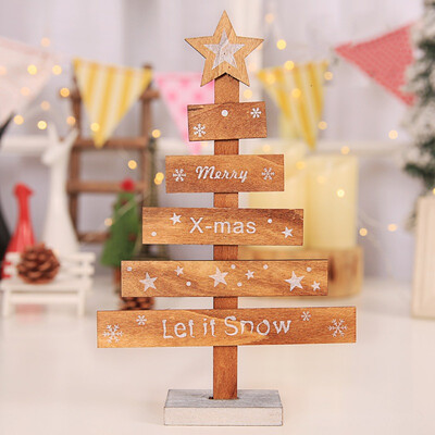 

Mini Wooden Merry Christmas Tree Table Decor Pendants Christmas Tree Ornaments Christmas Decoration New Year Home Decor Gifts
