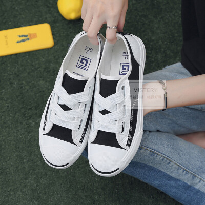 

Canvas shoes female students Korean casual shoes ulzzang Harajuku style tide shoes open smile shoes