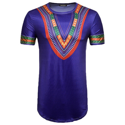 

Toponeto Mens Summer Casual African Print O Neck Pullover Short Sleeve T-shirt Top Blous