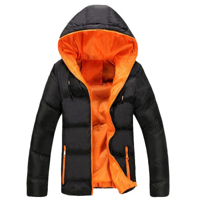 

Hooded Collar Long Sleeve Zipper Strap Warm Men Down Jacket