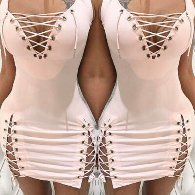 

UK Womens Summer Beach Strappy Dress Boho Floral V-neck Sundress Holiday Clothes