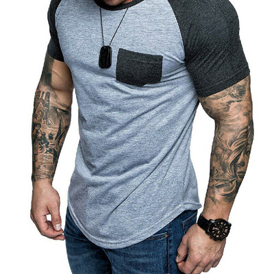 

Mens Short Sleeve Slim Fit Blouse Shirt Summer Casua Muscle Tee Tops Shirts