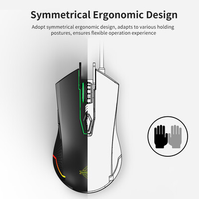 

Ajazz AJ203 Gaming Mouse Ergonomic RGB Backlight USB Wired Macro Esport Notebook Desktop Mouse Computer Mouse 6 Adjustable DPI Mou