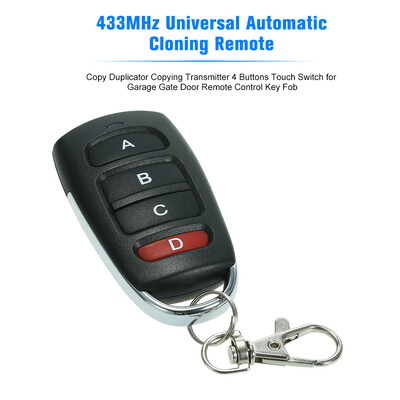 

433MHz Universal Automatic Cloning Remote Control Copy Duplicator Copying Transmitter 2 Buttons Touch Switch for Garage Gate Door