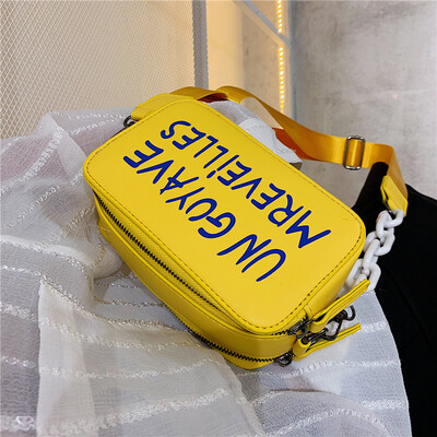 

Summer ins super fire bag female 2019 new Korean version of the wild single shoulder slung fashion letter broadband small square bag