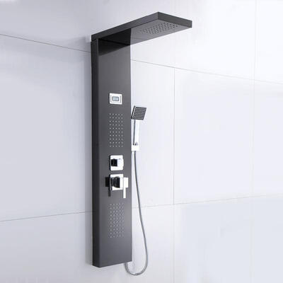 

Greensen Stainless Steel Thermostatic Bathroom Shower Panel Rain Waterfall Spray with Handshower Kit
