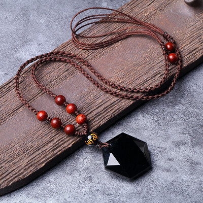 

Obsidian Pendant Starry Crystal Pendant Jewelry