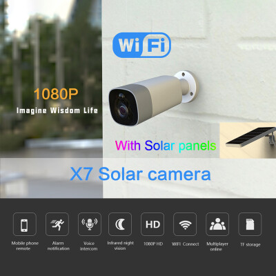 

〖Follure〗Outdoor Solar Power IP HD1080P Camera Wireless WIFI Surveillance Night Vision