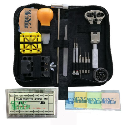 

216PCS Watch Repair Tool Kit Professional Wrist Watch Band Link Back Pin Strap Removal Adjustment Sizing Opening Kit Set with Carr