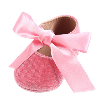 

Baby Girl Princess Velvet Shoes Bowknot Fashion Toddler First Walkers Shoes