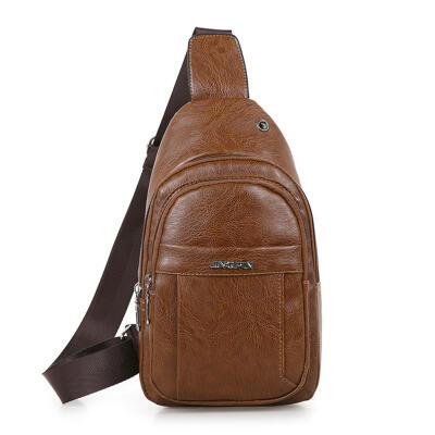 

Men Crossbody Messenger Shoulder Bags PU Leather Vintage Casual Chest Pack