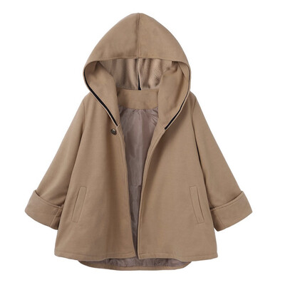 

Toponeto Women Causal Pockets Casual Hoodies Blouse Solid Coat Outwear Cloak Outcoat
