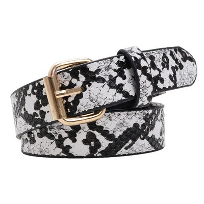 

Snake Print Leather Square Waistband Pants Dress Waist Belts for Women