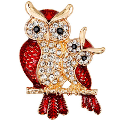 

1pc Adorable Fashion Cute Double Owl Crystal Women Shawl Scarf Buckle Brooch