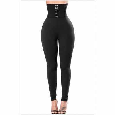 

Black hhigh waist slim-fit tight-fitting leggings