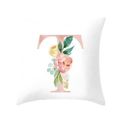 

〖Follure〗Letter Pillow Alphabet Cushion Cover for Sofa Home Decoration Flower Pillowcase