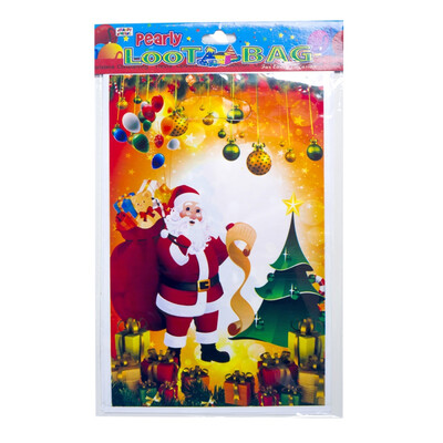 

10PCS Disposable Christmas Treat Bags With Handles PVC Candy Cookie Food Storage Pouch Gift Wrapping Bags Party Gifts Decoration