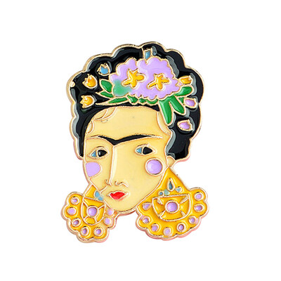 

Flower Self-portrait Pins Hard Enamel Lapel Pin Badges Brooches Jewelry