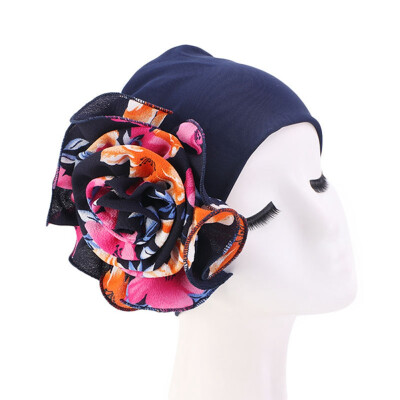 

1Pc Women Flower Elastic Turban Cancer Chemo Cap Beanie Scarf Muslim Caps Head Wrap Cap