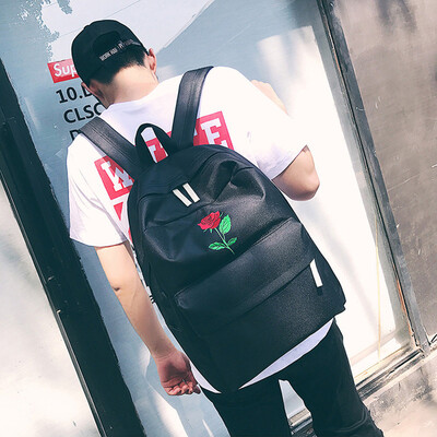 

Tailored Women Girls Canvas Embroidery Flowers School Bag Travel Backpack Bag BK