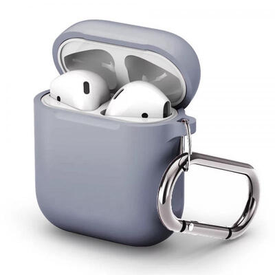 

Protective Silicone Cover For AirPods Charging Case Scratch-proof Shock-proof Case Skin With Carabiner For AirPods 1