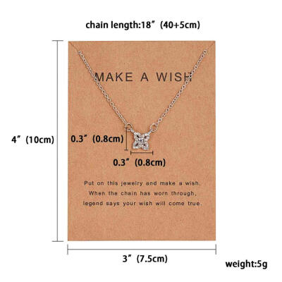 

Fashion Star Paper Card With Bow Pendant Women Minimalist Clavicle Chain Necklace Statement Valentines Day Gift Card