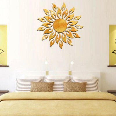

Sun Flower Decal 3D Mirror Wall Sticker DIY Removable Art Mural Home Room Decor