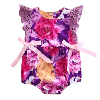 

Baby Girls Kids Floral lace Romper Jumpsuit Bodysuit sunsuit Summer Outfits Clothes