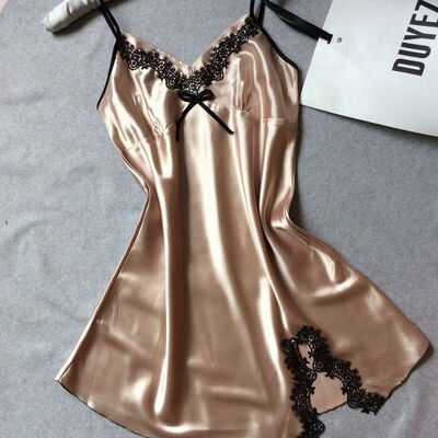 

Sexy Lingerie Women Silk Lace Robe Dress Nightdress Sleepwear Kimono Pyjamas Set